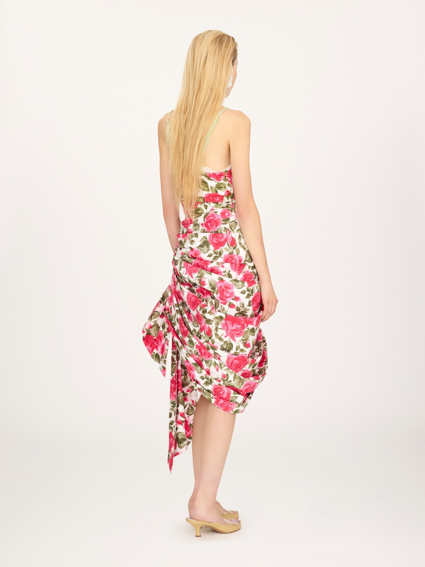 Rose-print ruched bodysuit - 4.0