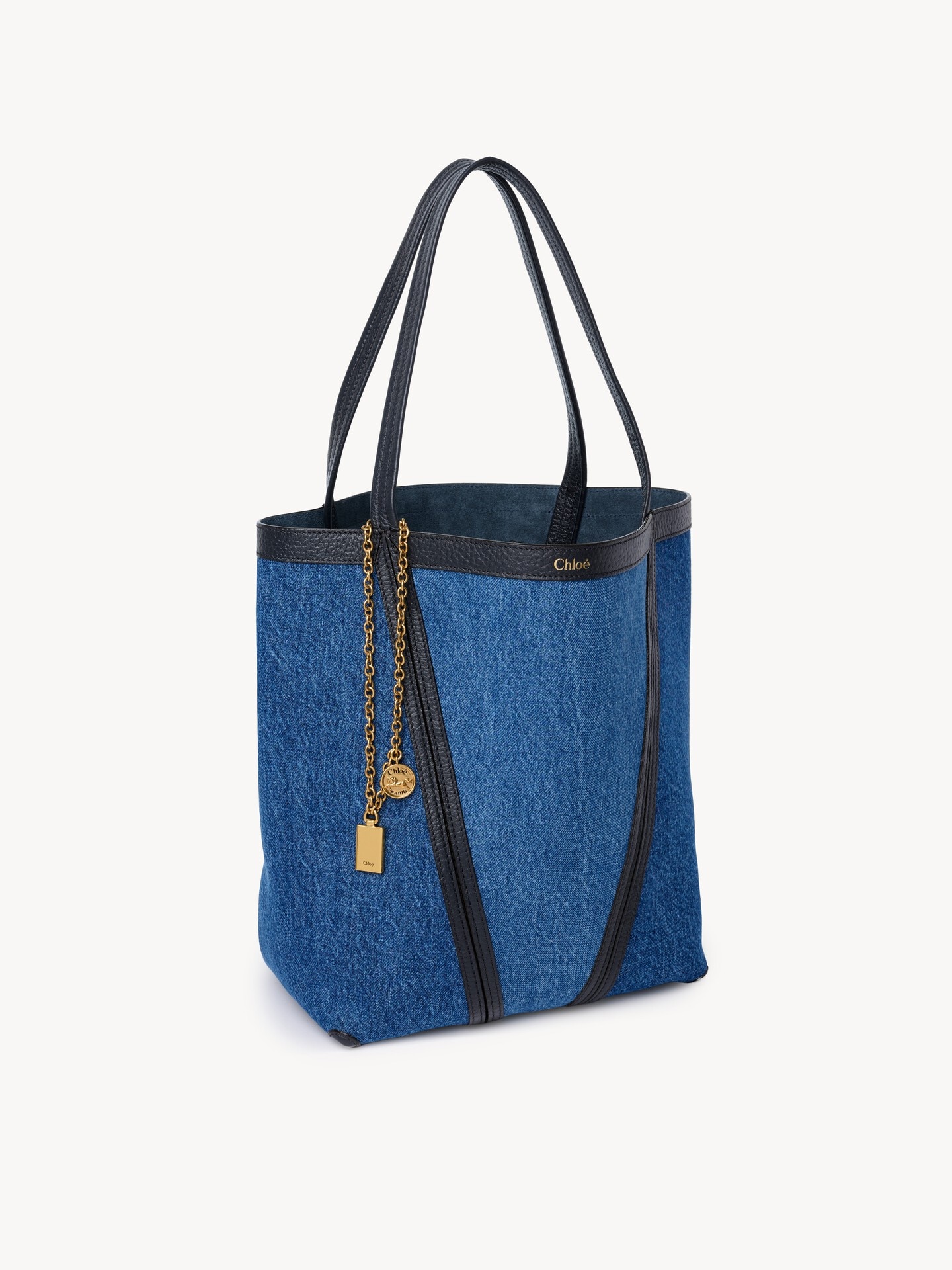 Chlo&eacute; Spin tote bag in denim - 4.0