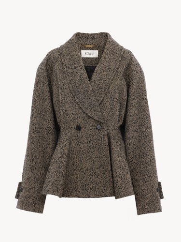 Short riding coat in chevron wool - 2