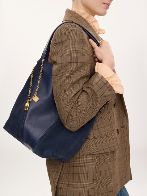 Chlo&eacute; Spin tote bag in grained & suede leather