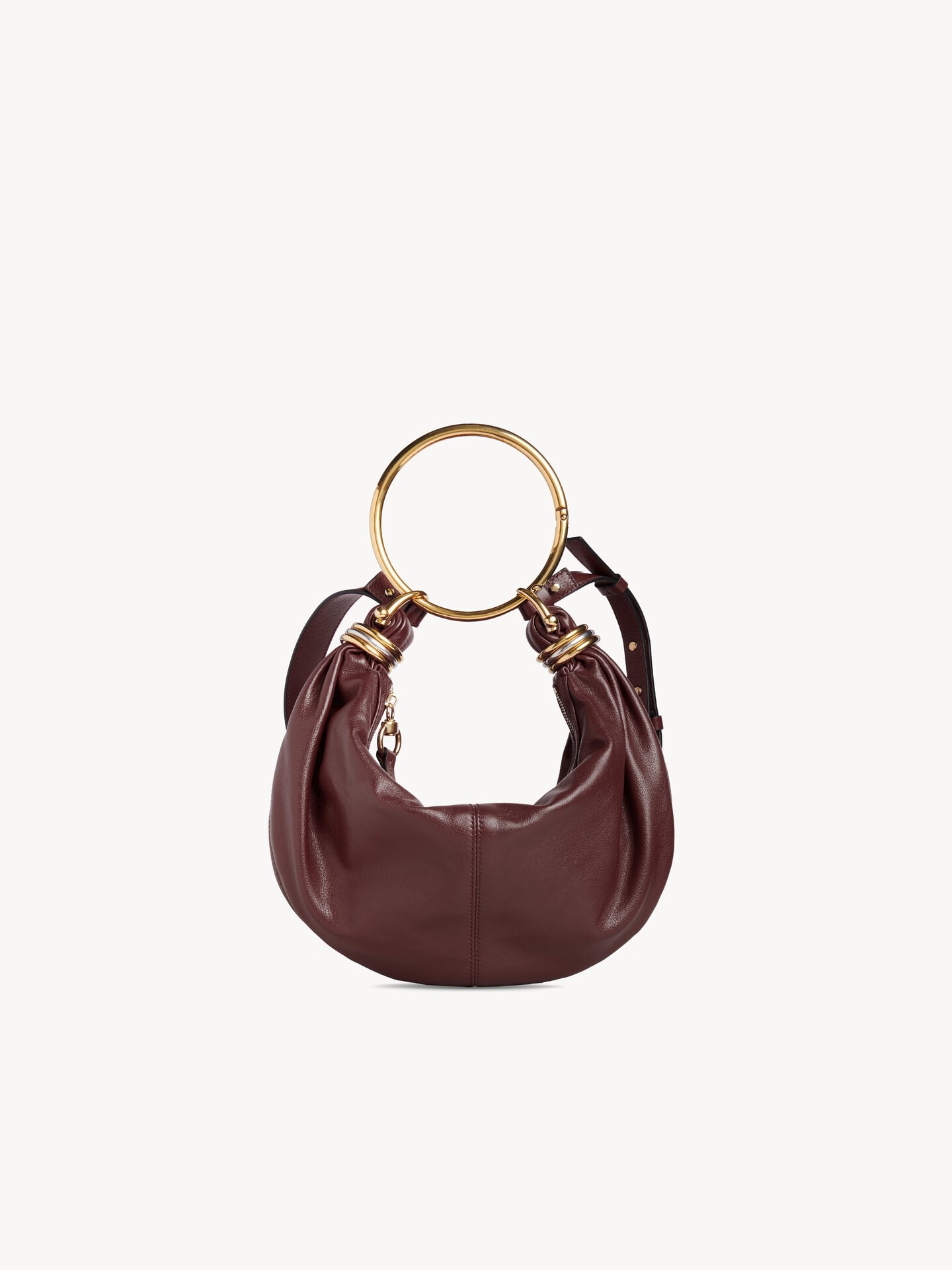 Small Bracelet Hobo bag in grained leather - 3.0