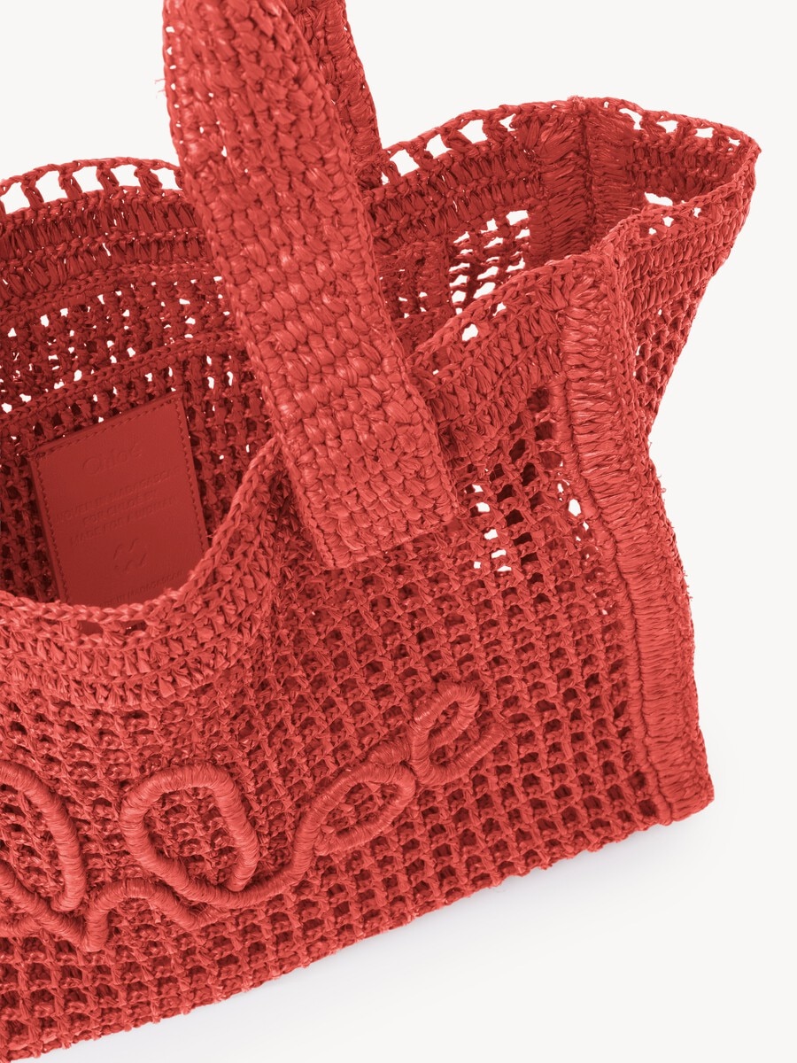 Summer Banana east-west tote bag in raffia - 6