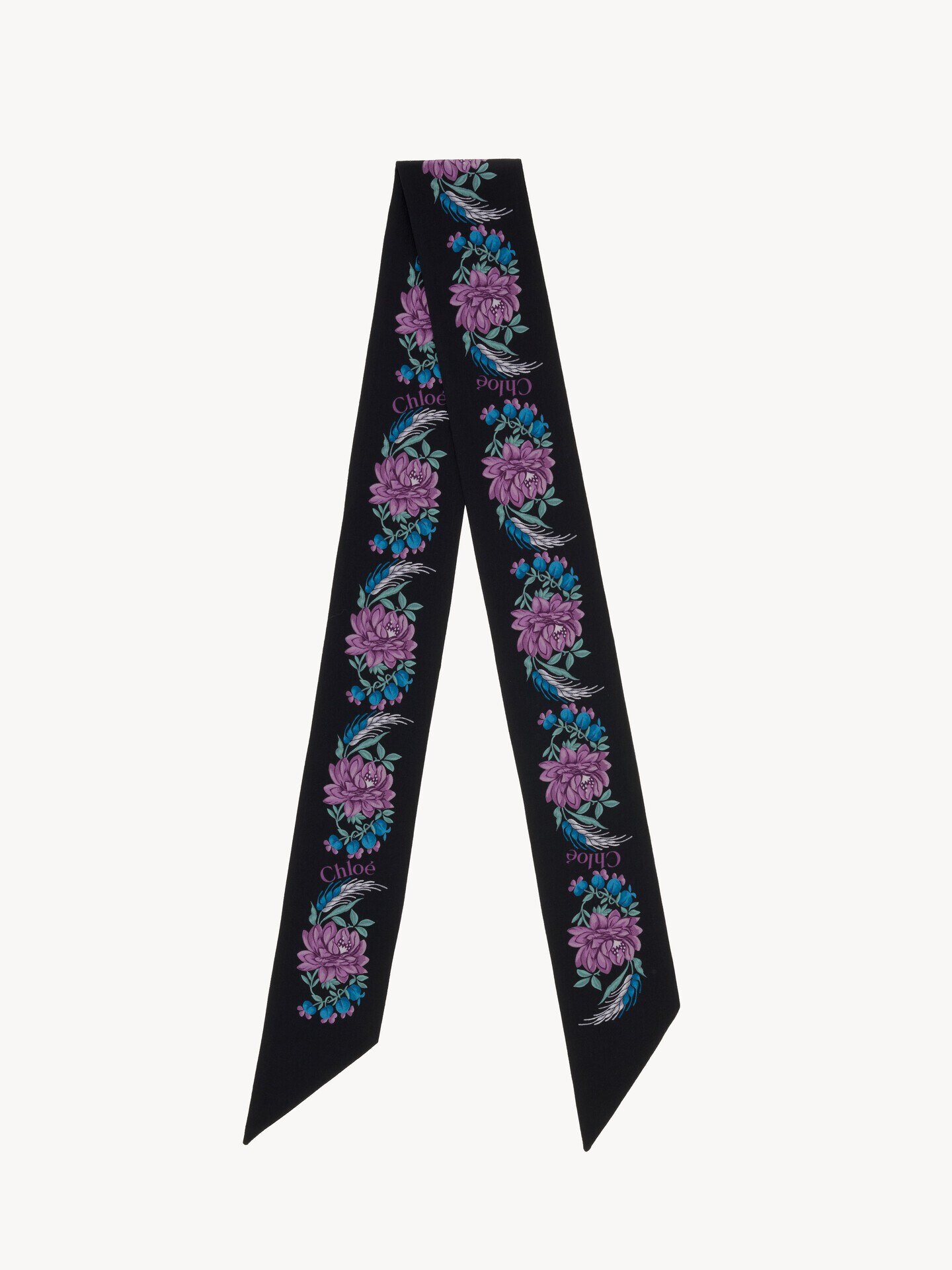 The Chlo&eacute; Folk bandeau scarf in silk cr&ecirc;pe - 1.0