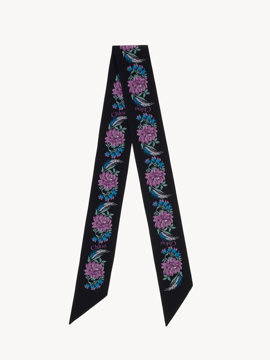 The Chlo&eacute; Folk bandeau scarf in silk cr&ecirc;pe - 1