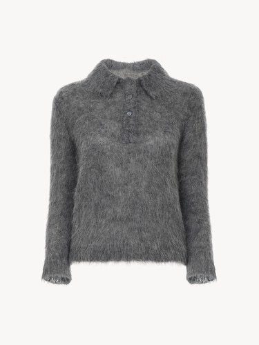 Polo sweater in an alpaca wool-blend knit - 2