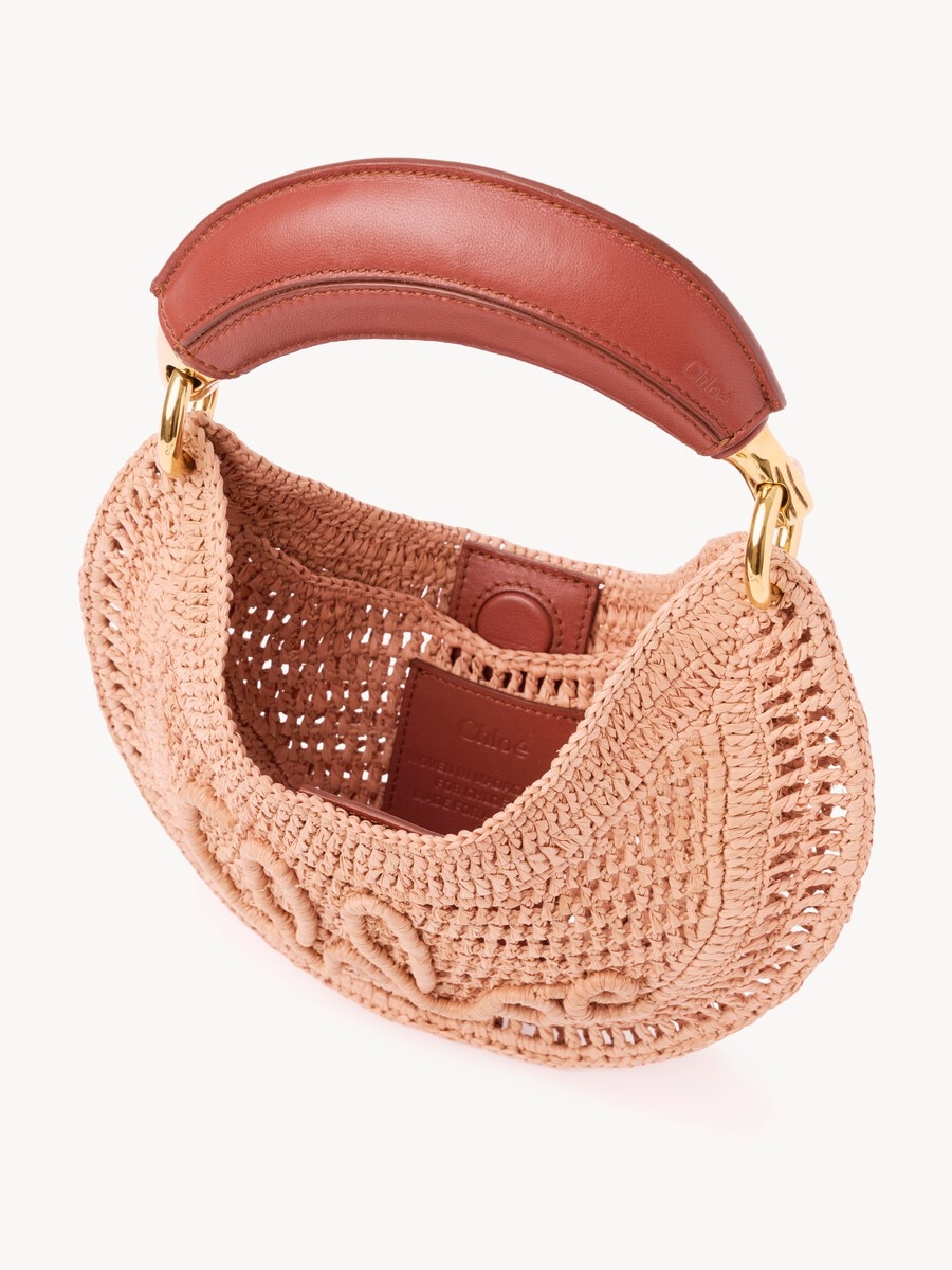 Mini Summer Banana hobo bag with strap in raffia - 6