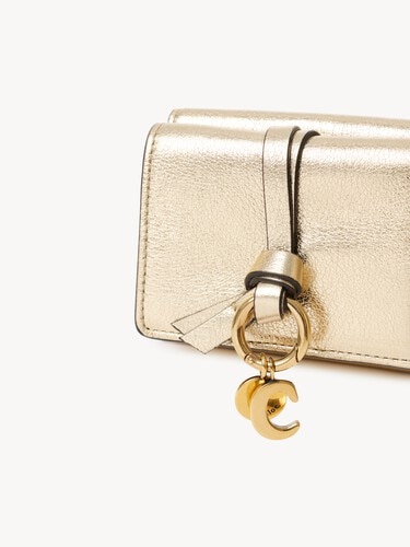Mini Alphabet tri-fold in metallized leather - 6