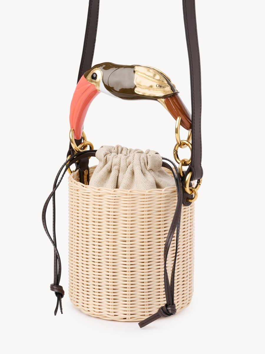 Bolso saco Chlo&eacute; Tropicus de mimbre - 4