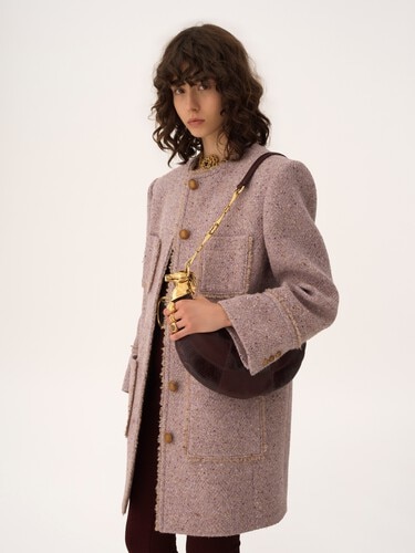 Chain Horse shoulder bag in grained leather & snakeskin - 3