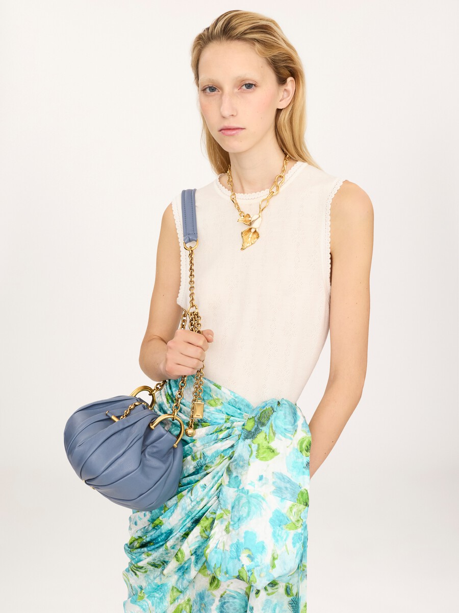 Chlo&eacute; Pliss&eacute; shoulder bag with chain in pleated leather - 2