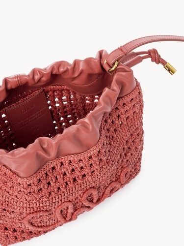 Mini Summer Banana drawstring shoulder bag in raffia - 6