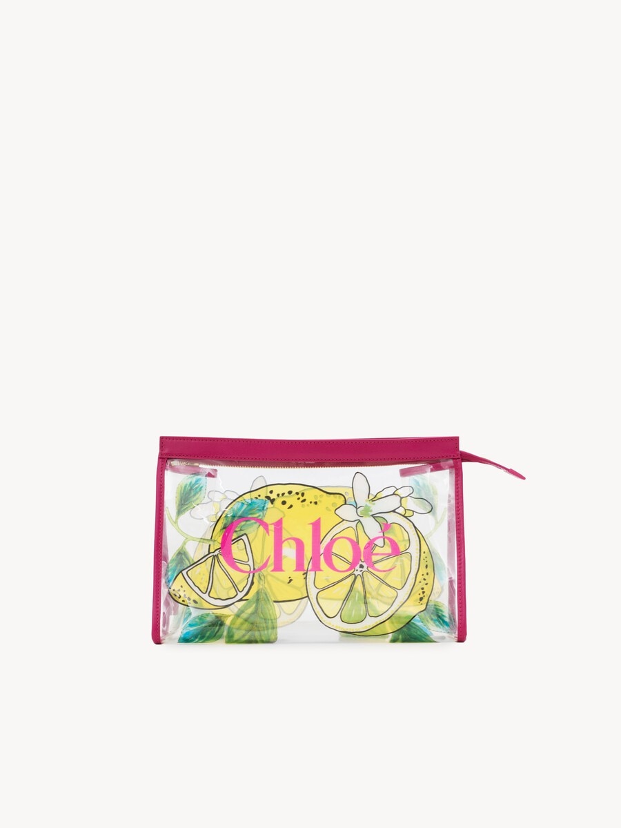 Chlo&eacute; Soleil zipped pouch in lemon-print jelly - 2