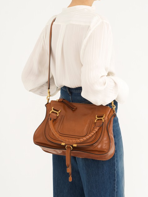 Bolso Marcie de cuero brillante