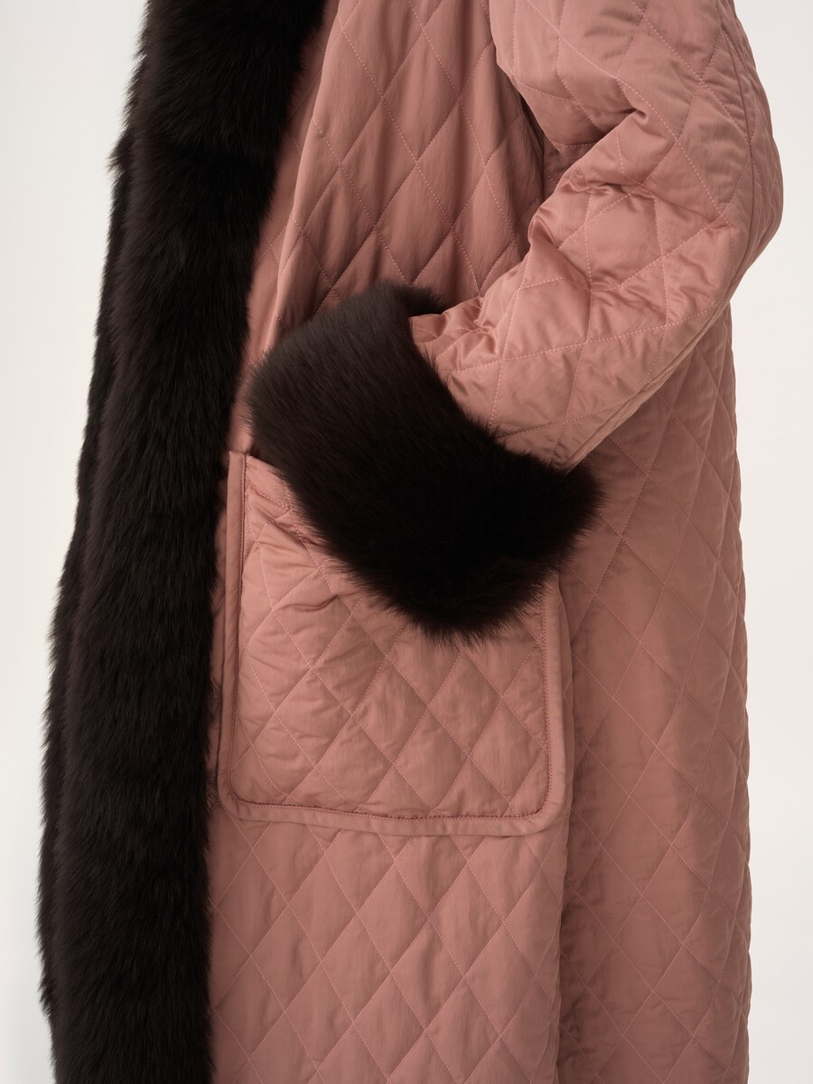 Long hybrid coat in technical satin - 9