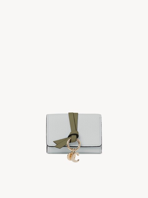 Mini Alphabet tri-fold in grained leather