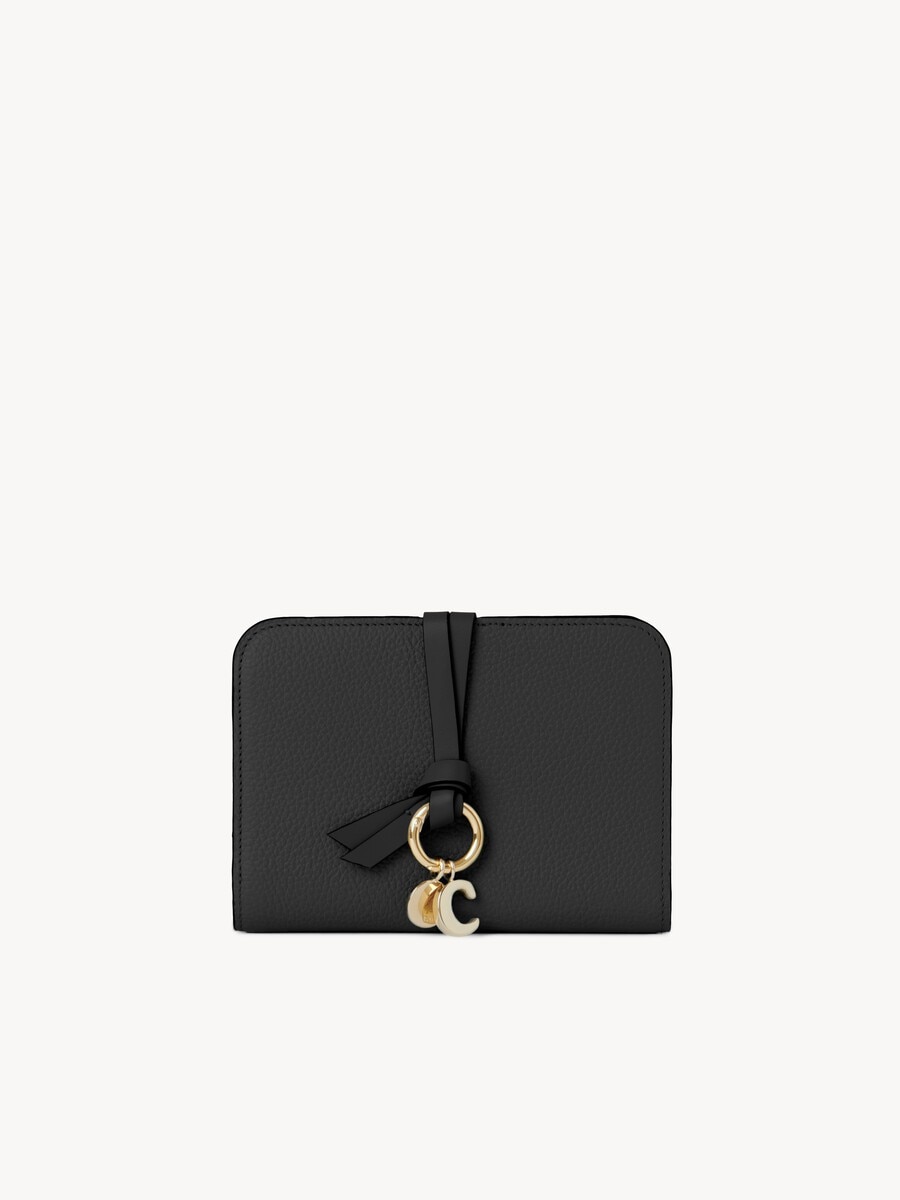 Alphabet bi-fold wallet in grained leather - 1