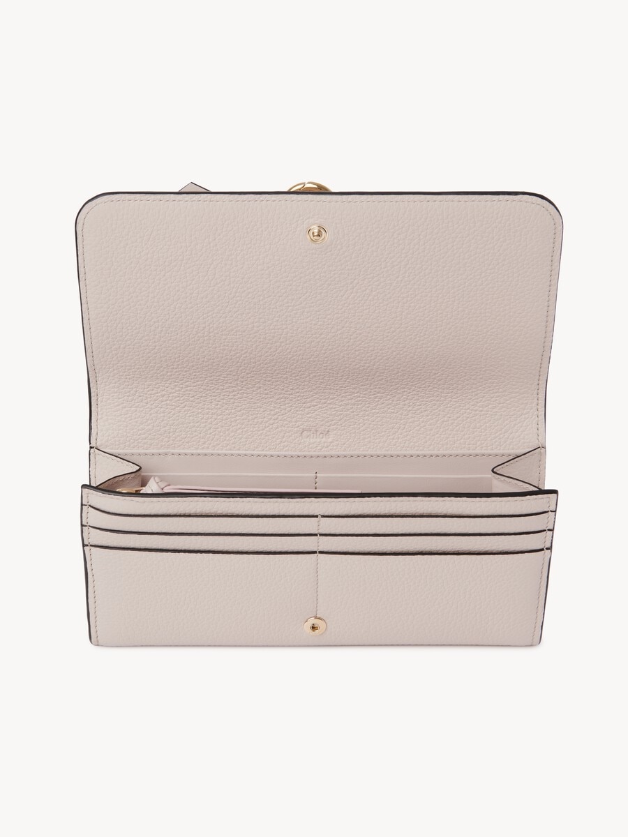 Alphabet wallet with flap in grained leather - 5