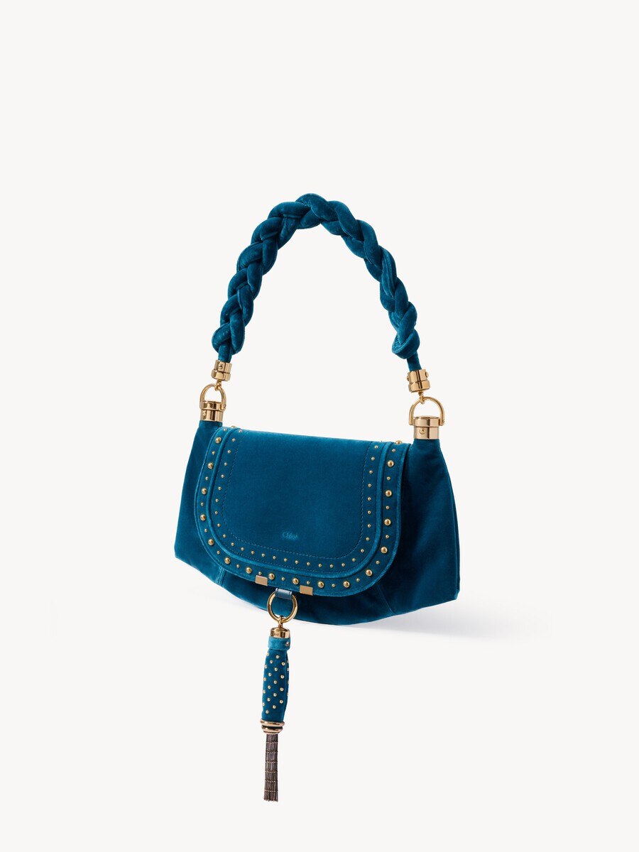 Small Marcie Foulard hobo bag in velvet with studs - 2