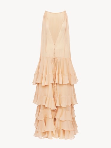 Tiered maxi dress in silk georgette - 2