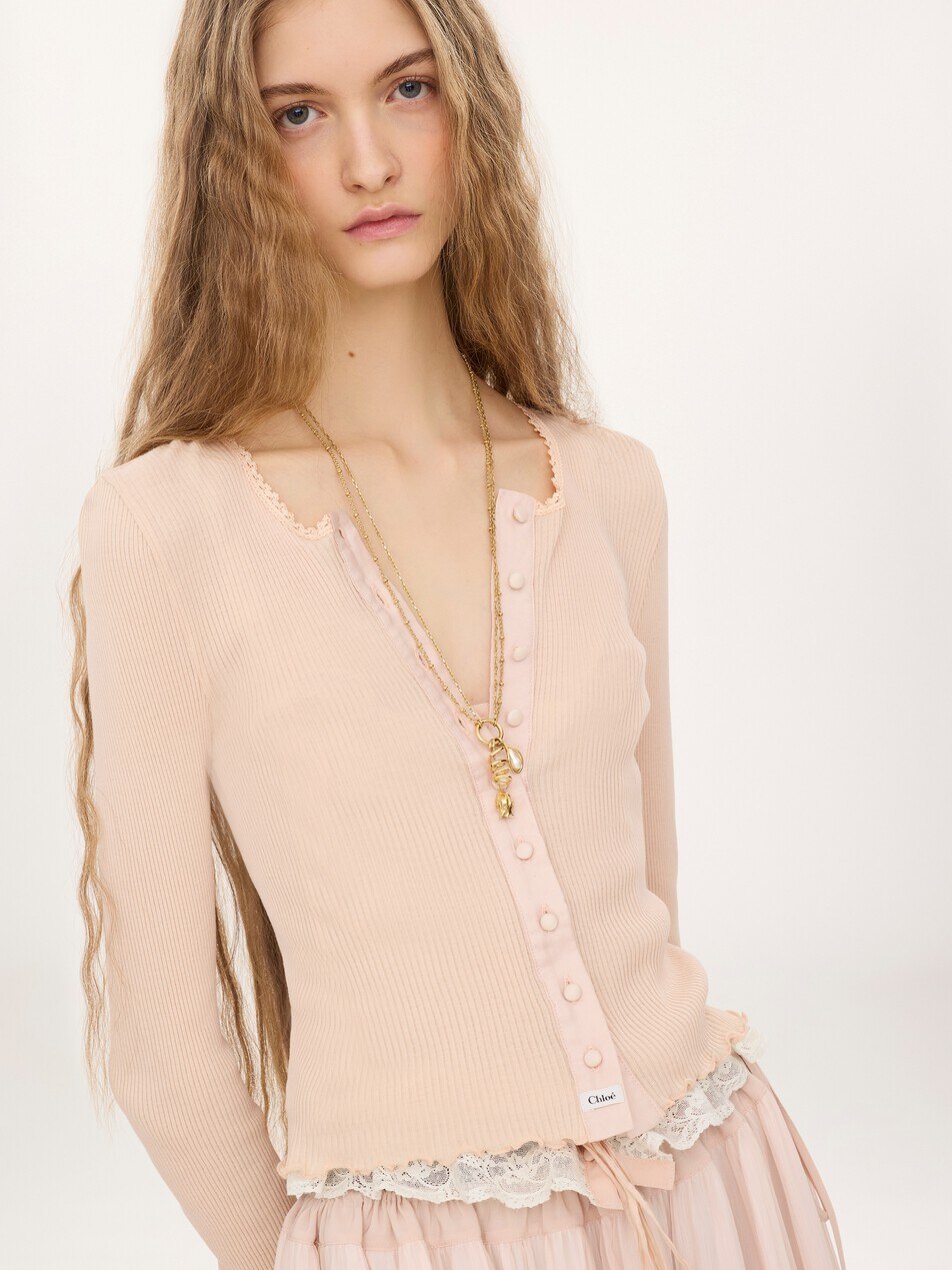Fitted cardigan in cotton