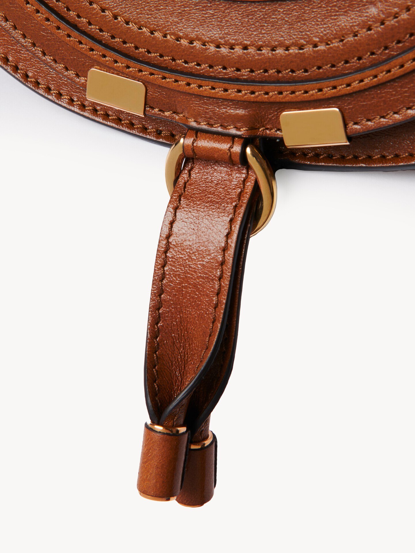 Small Marcie saddle bag in shiny leather - 6.0