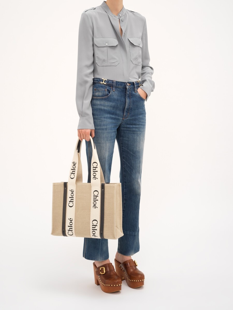 Bolso tote Woody de lino - 10