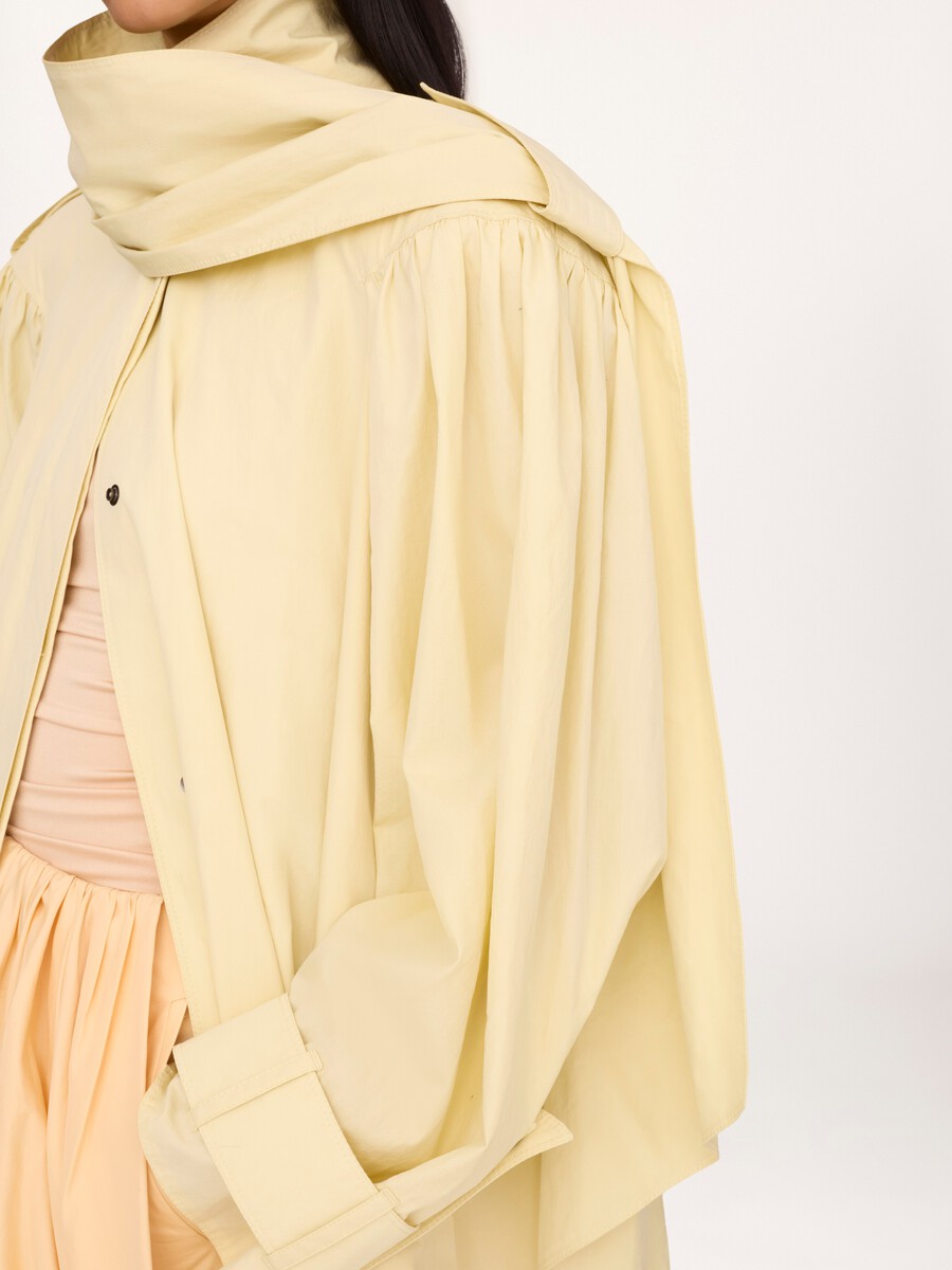 Trench col montant foulard en popeline de coton - 3