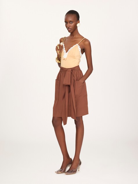 Pencil skirt in cotton poplin