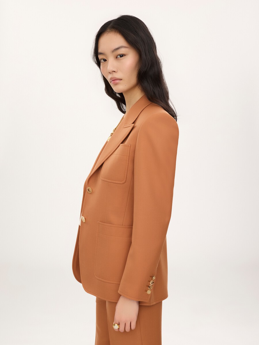 Chaqueta de sastre con botonadura sencilla de gabardina de lana - 6
