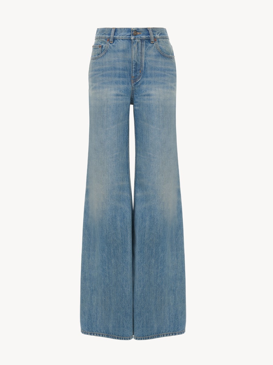 High-rise wide-leg jeans in denim