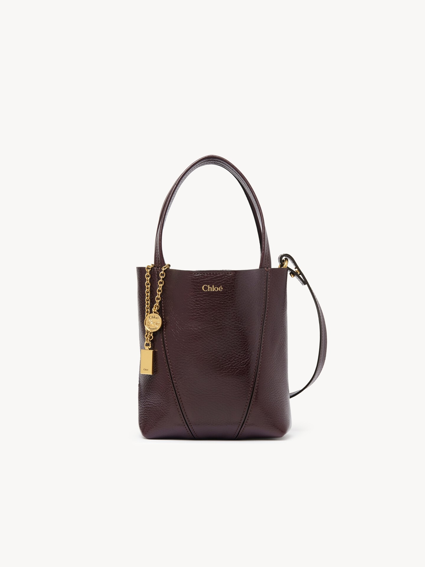 Small Chlo&eacute; Spin tote bag in grained leather - 1.0
