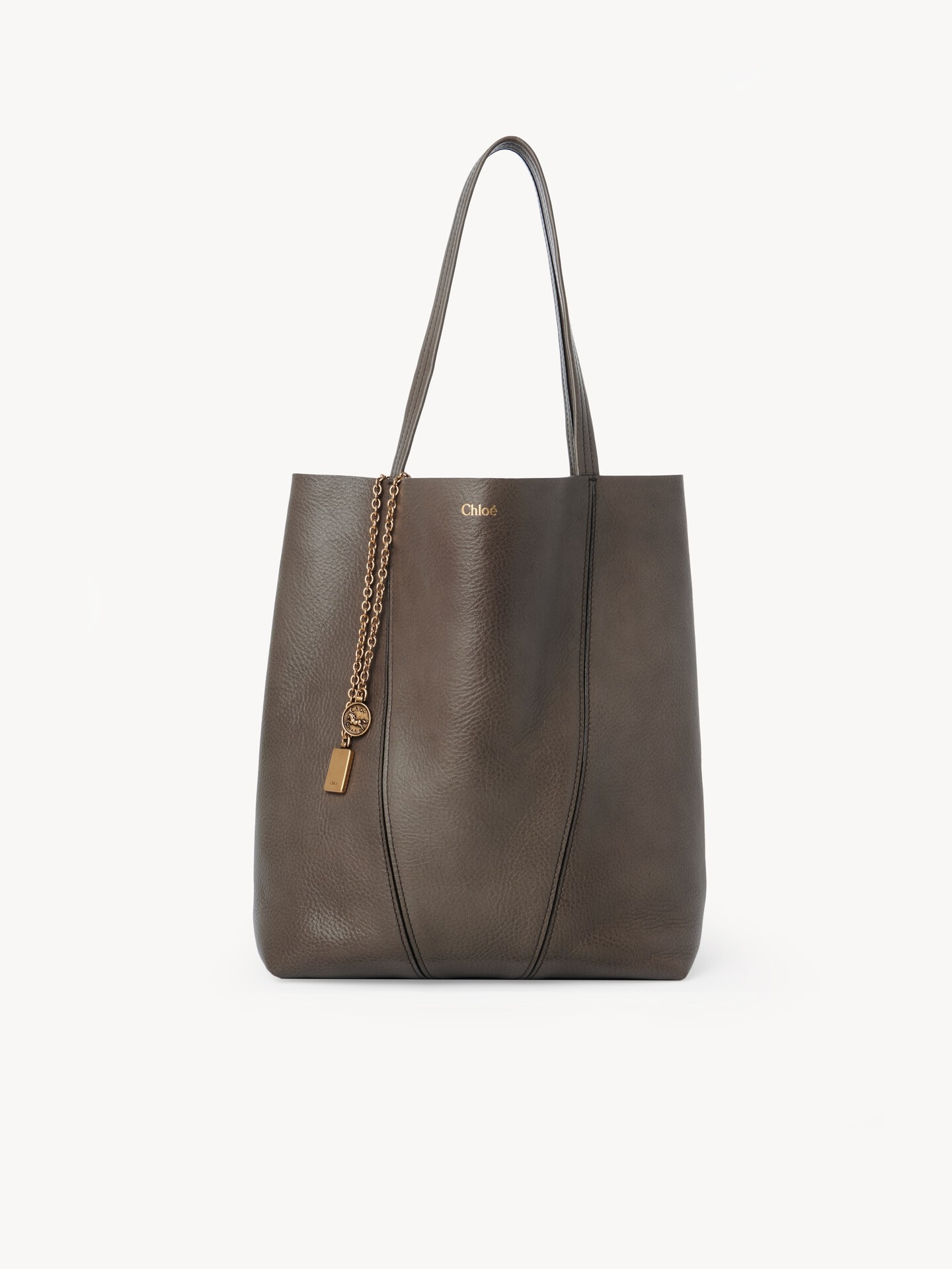 Chlo&eacute; Spin tote bag in grained leather - 1.0