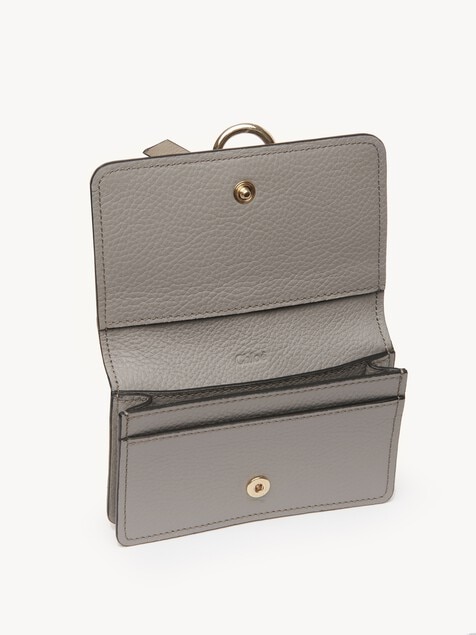 Alphabet card holder in grained leather