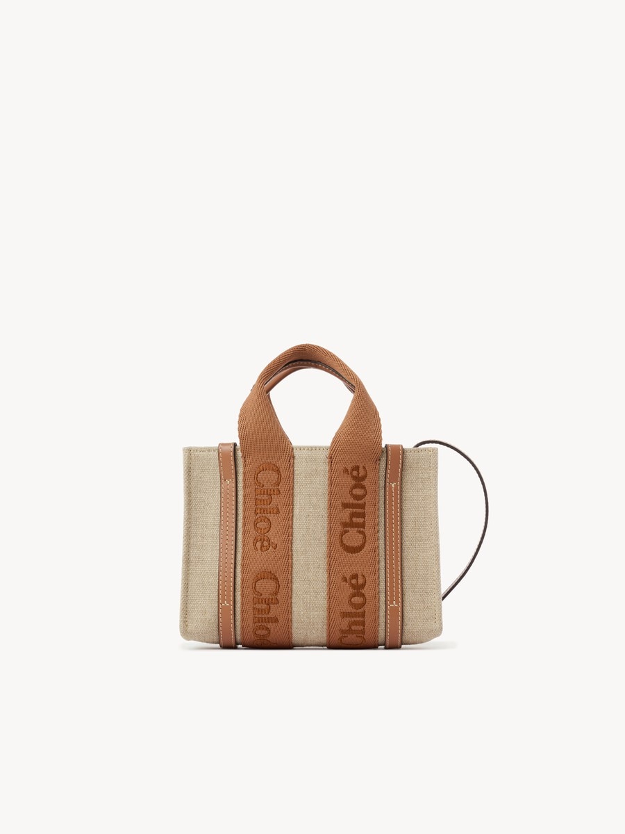 Minibolso tote Woody de lino - 1