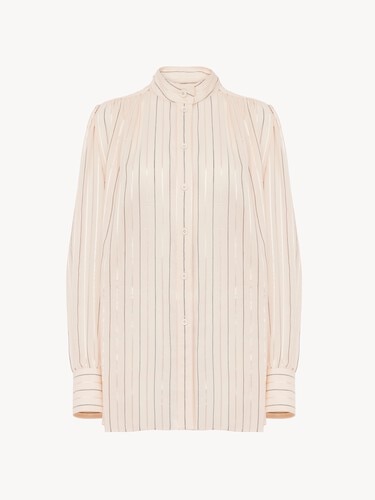 Gathered blouse in cotton & silk poplin - 2
