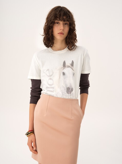 Crew-neck logo T-shirt in cotton jersey