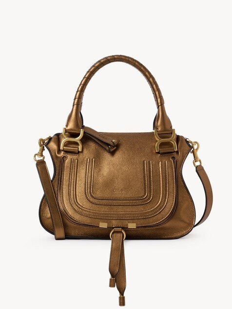 Bolso Marcie peque&ntilde;o de cuero metalizado