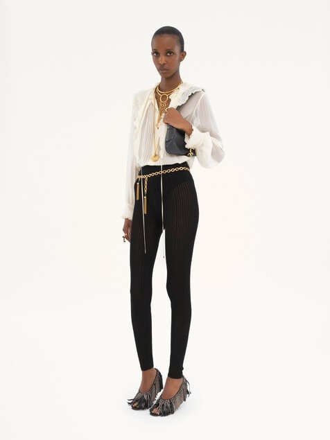 Blusa con volantes de georgette de seda