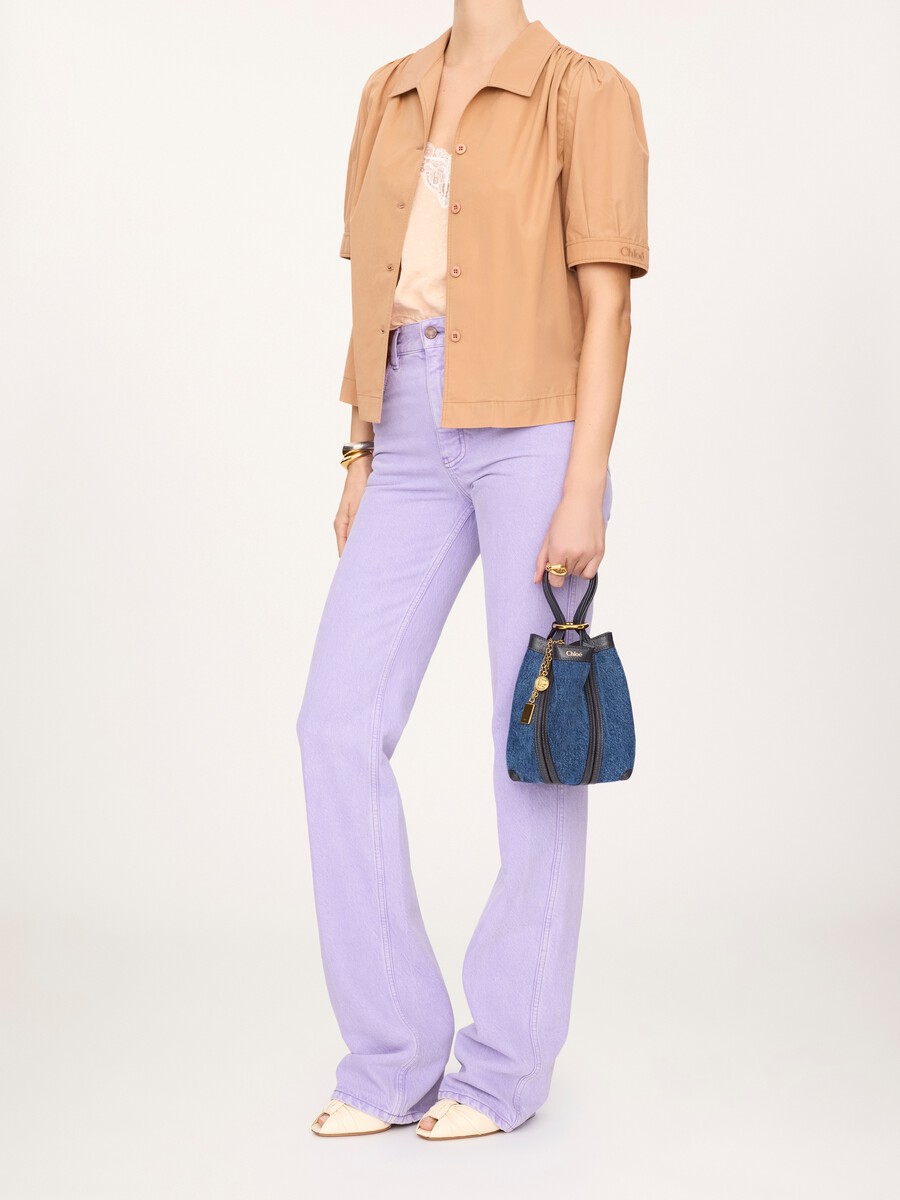 Small Chlo&eacute; Spin tote bag in denim - 8