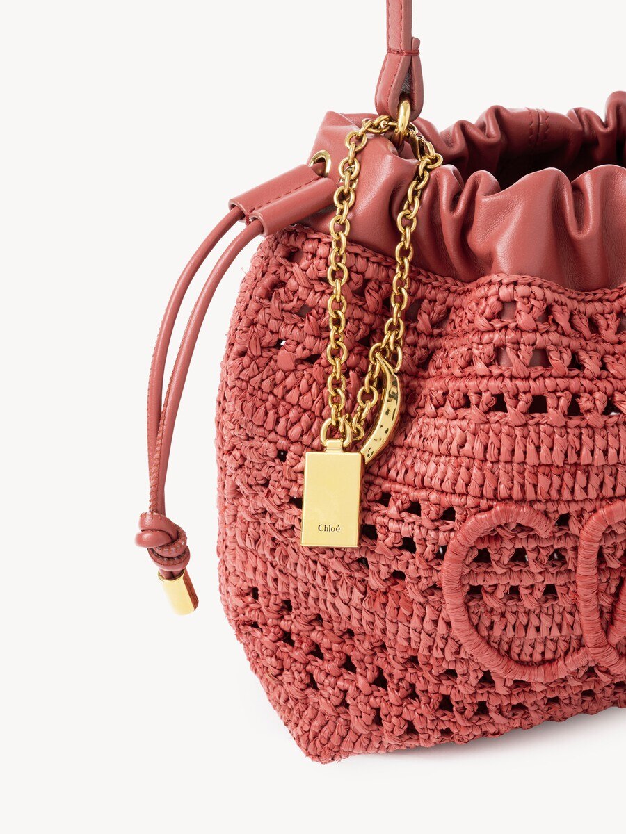Mini Summer Banana drawstring shoulder bag in raffia - 6