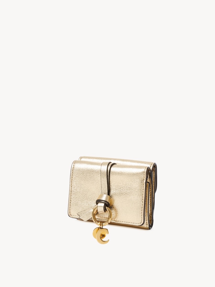 Mini Alphabet tri-fold in metallized leather - 3