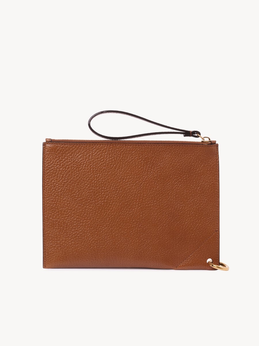 Chlo&eacute; Spin zipped pouch in grained leather - 3