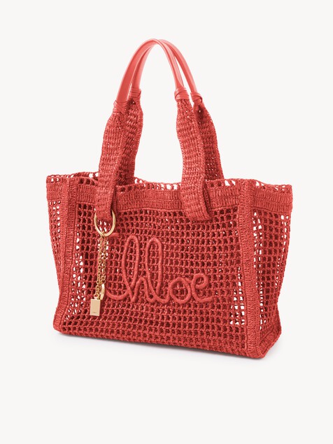 Summer Banana east-west tote bag in raffia