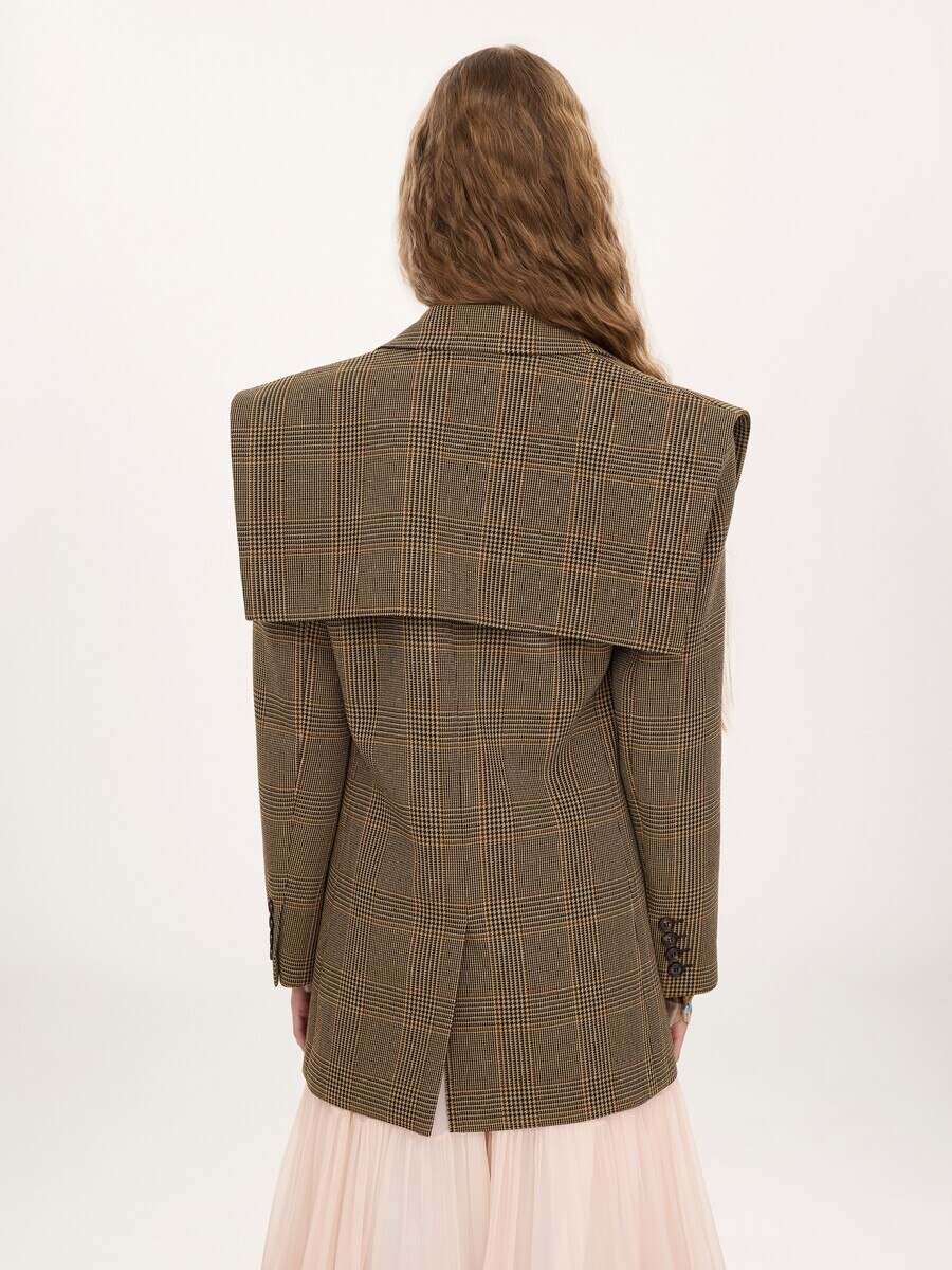 Single-breasted tailored jacket in Prince of Wales wool - 5