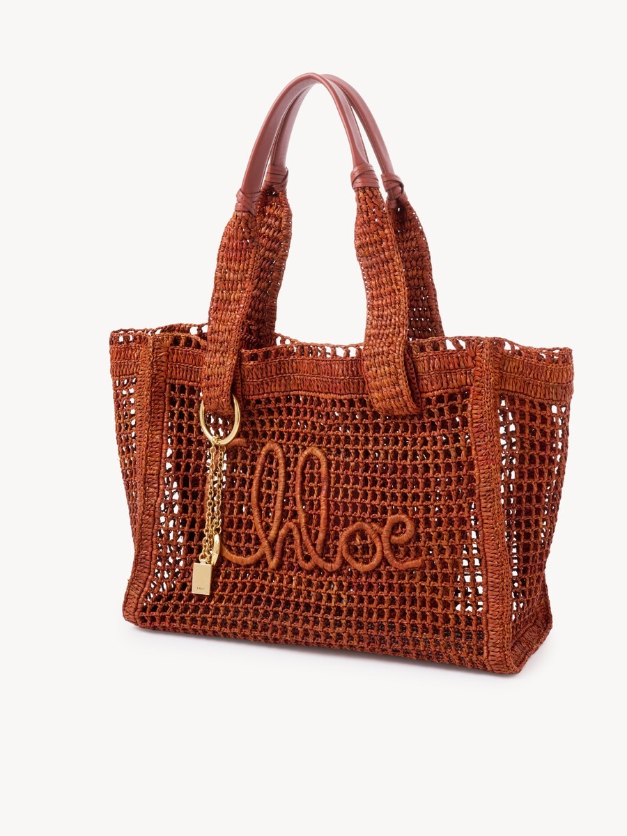 Bolso tote Summer Banana East-West de rafia - 4