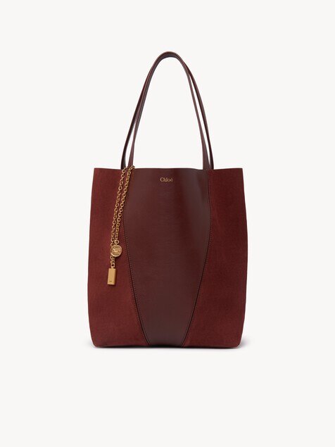 Chlo&eacute; Spin tote bag in grained & suede leather