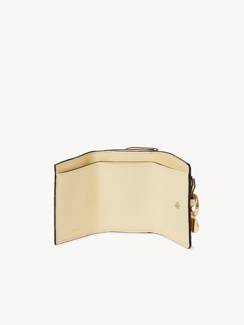 Mini Alphabet tri-fold in grained leather