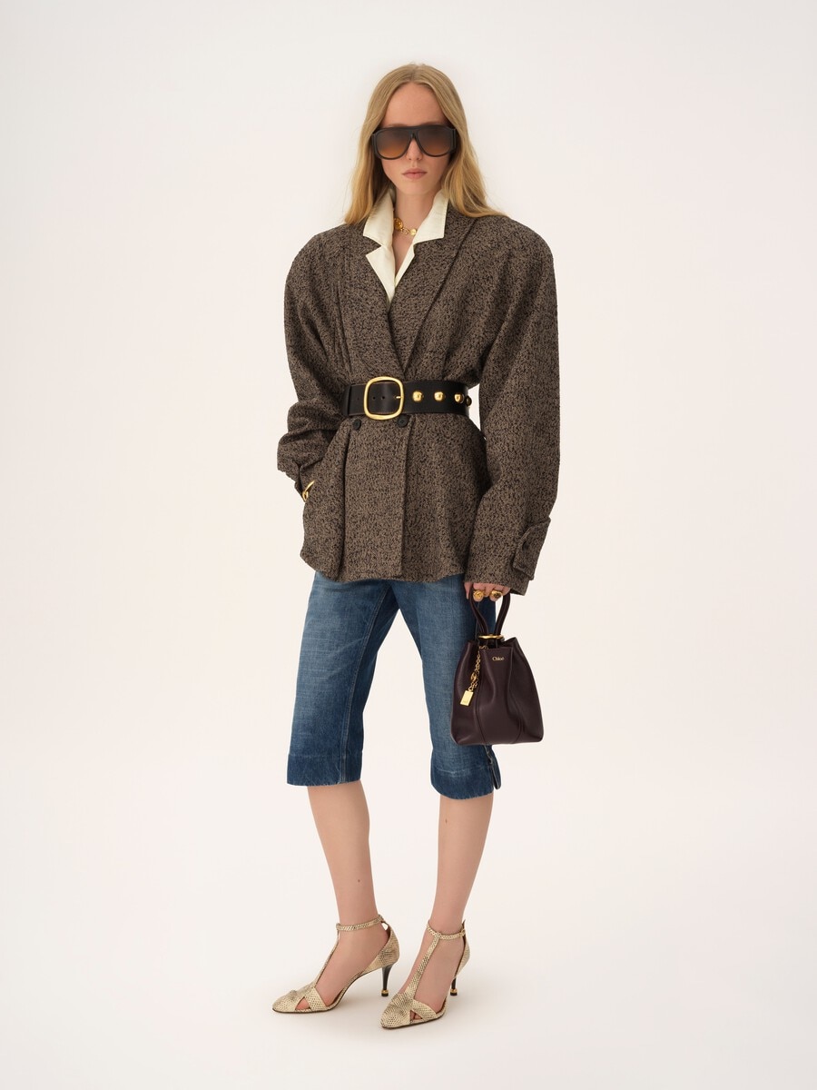 Small Chlo&eacute; Spin tote bag in grained leather - 7