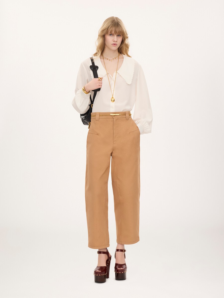 Barrel pants in cotton canvas - 3