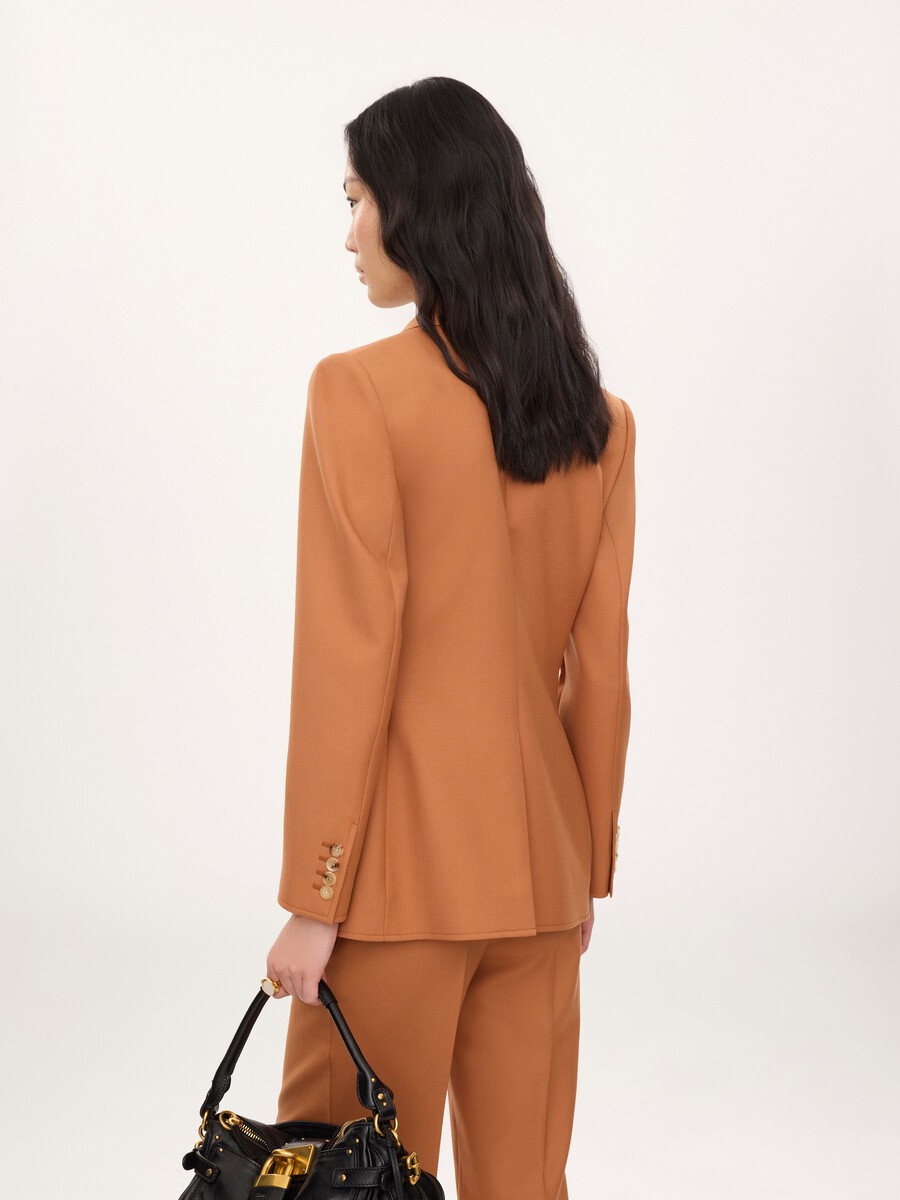 Chaqueta de sastre con botonadura sencilla de gabardina de lana - 5